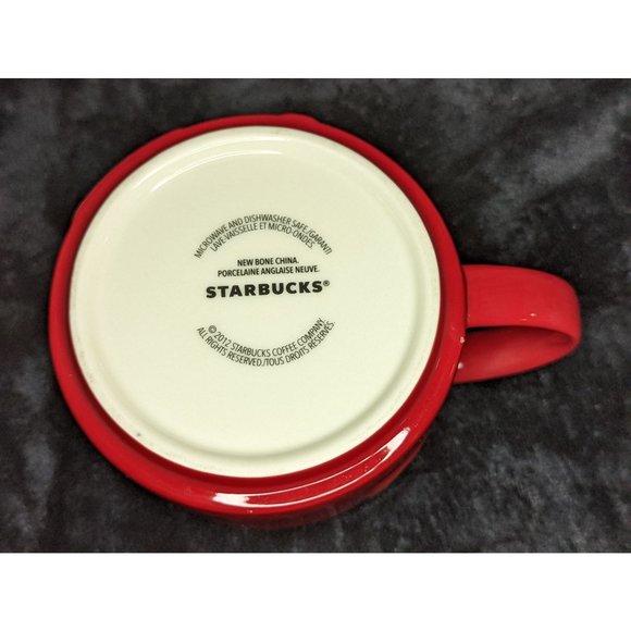 2012 Starbucks Christmas Mug Red With White and Gold Ornaments - Picture 5 of 5